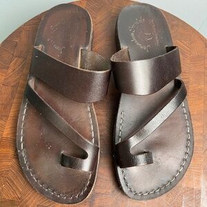 Jerusalem Sandals Handmade Brown Leather Size 40 Men's 7 Women's 9.5